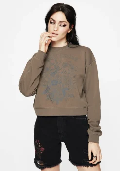 Galerina Graphic Print Cotton Sweatshirt