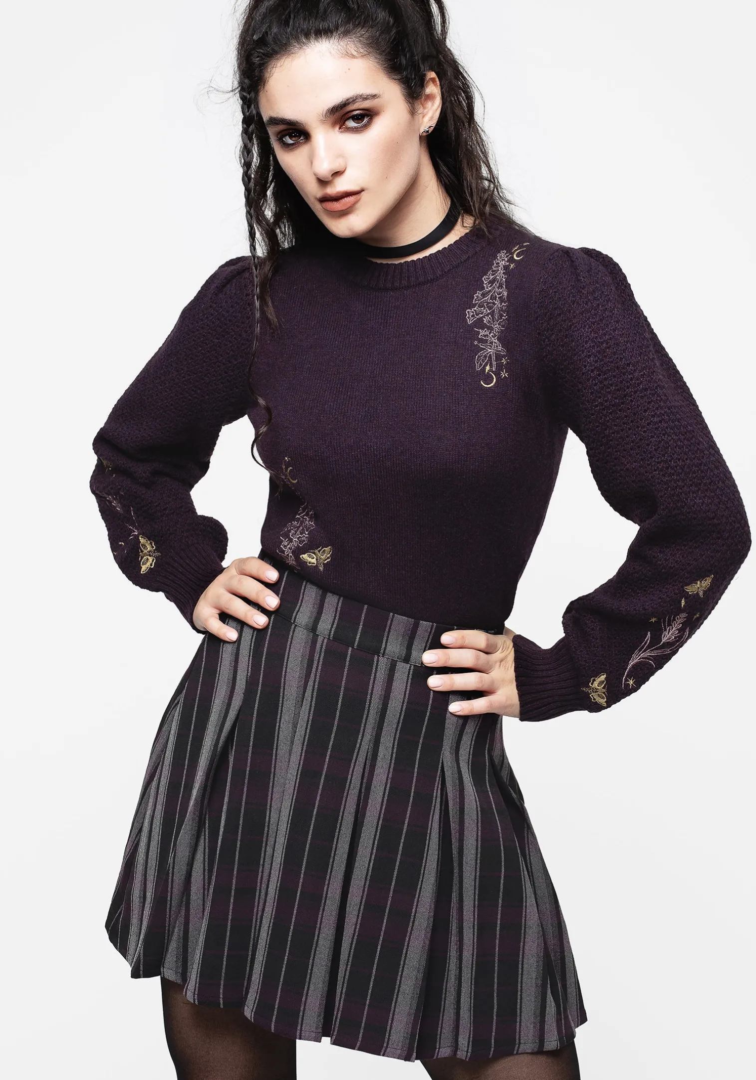 Gambit Check Pleated Mini Skirt