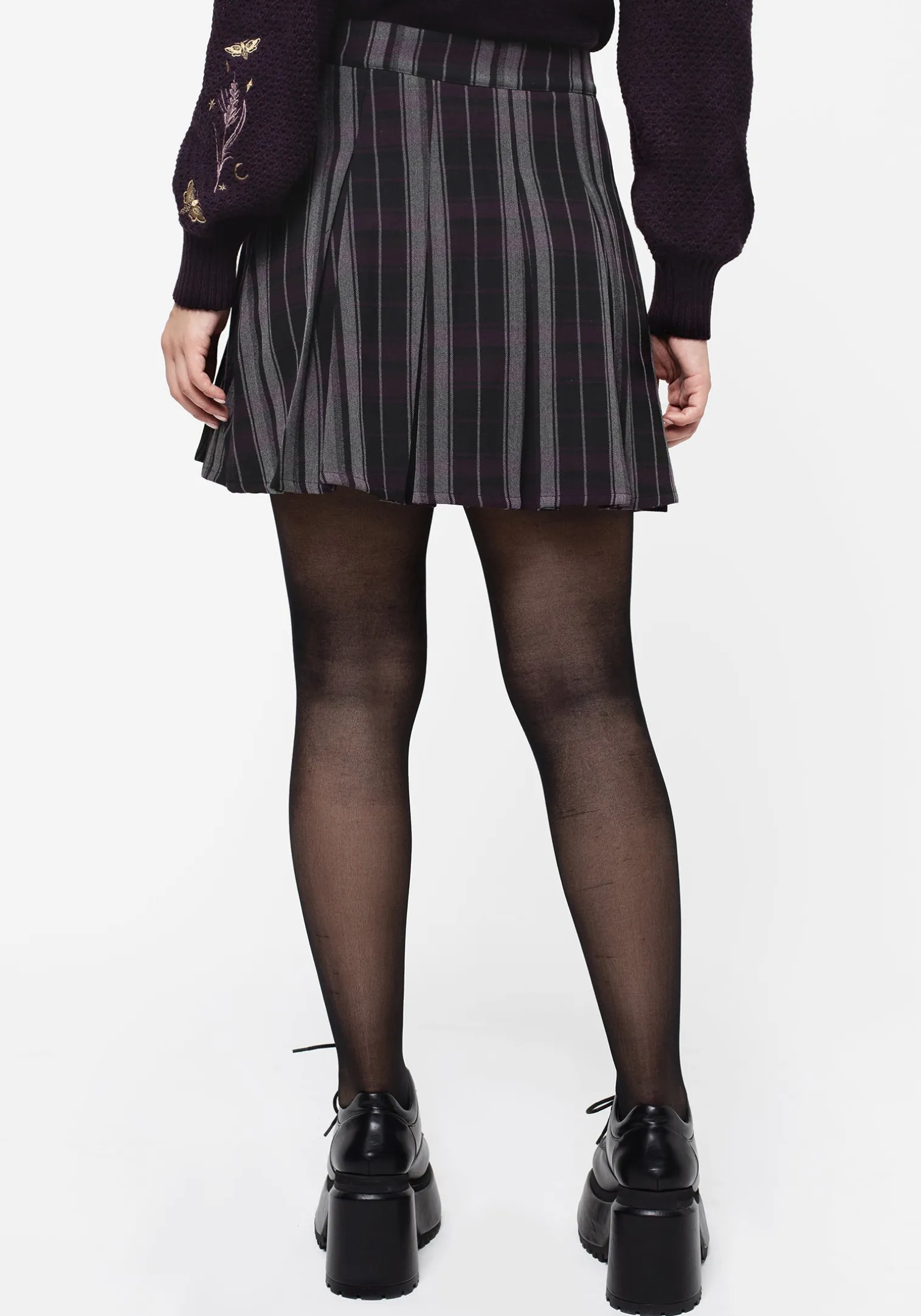 Gambit Check Pleated Mini Skirt