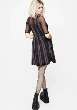 Gambit Check Wrap Suspender Mini Dress