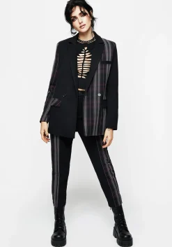 Gambit Spliced Check Tapered Trousers