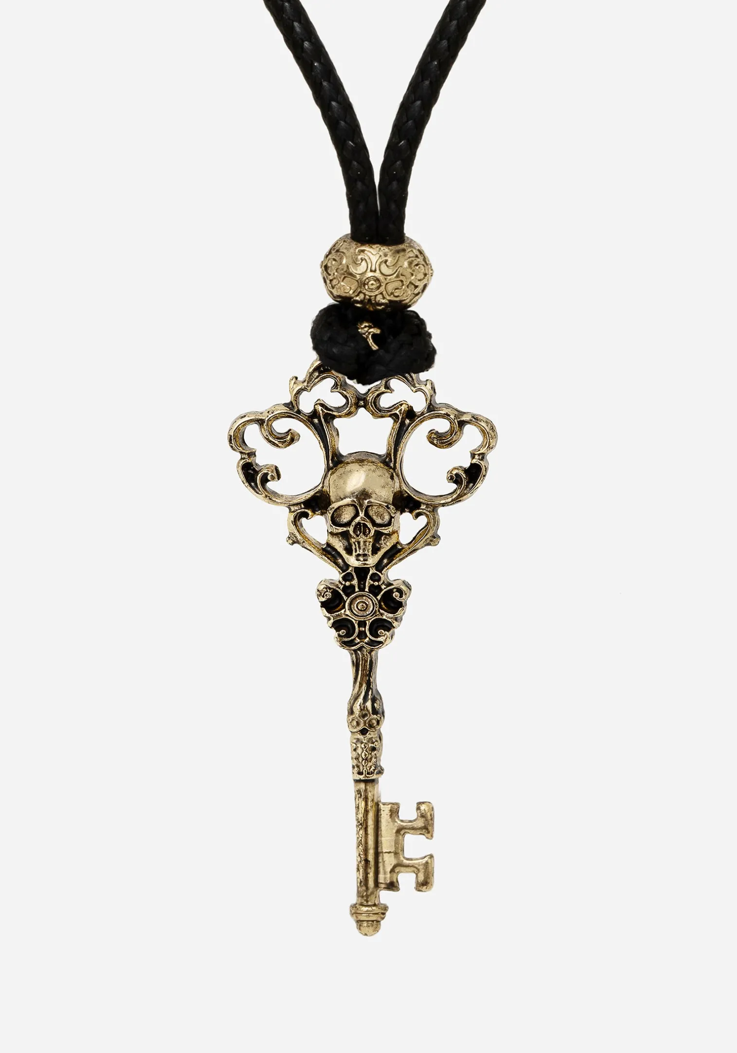 Genesta Skull Key Cord Necklace