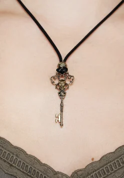 Genesta Skull Key Cord Necklace