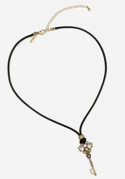 Genesta Skull Key Cord Necklace