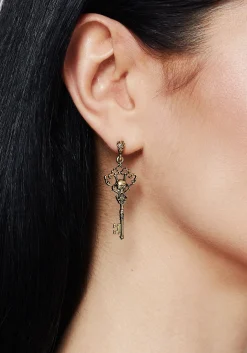 Genesta Skull Key Earrings