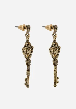 Genesta Skull Key Earrings