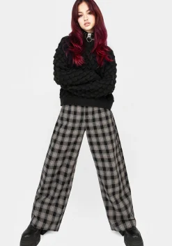 Glenda Wide Leg Check Trousers