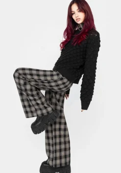 Glenda Wide Leg Check Trousers