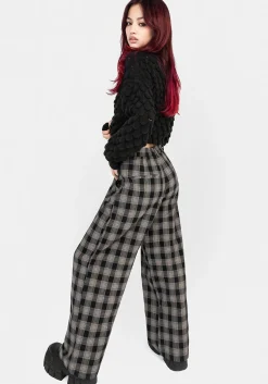 Glenda Wide Leg Check Trousers