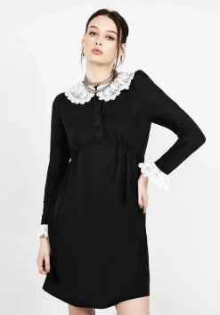 Gloaming Lace Collar Linen Dress