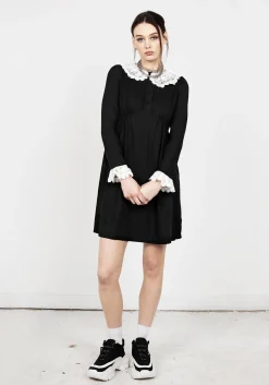 Gloaming Lace Collar Linen Dress