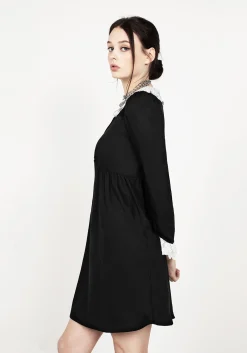 Gloaming Lace Collar Linen Dress