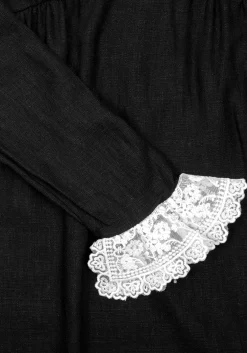 Gloaming Lace Collar Linen Dress