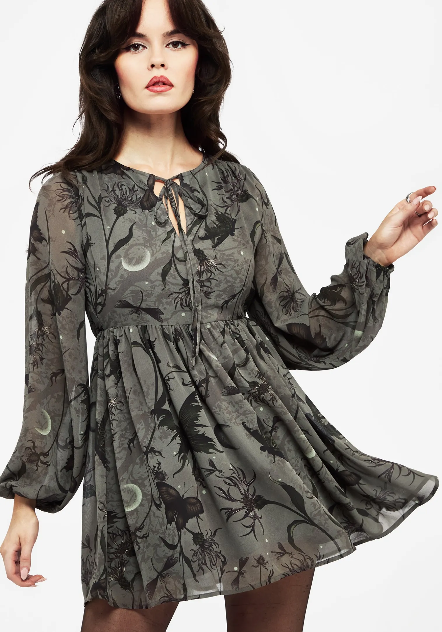 Gloriana Floral Print Chiffon Mini Dress