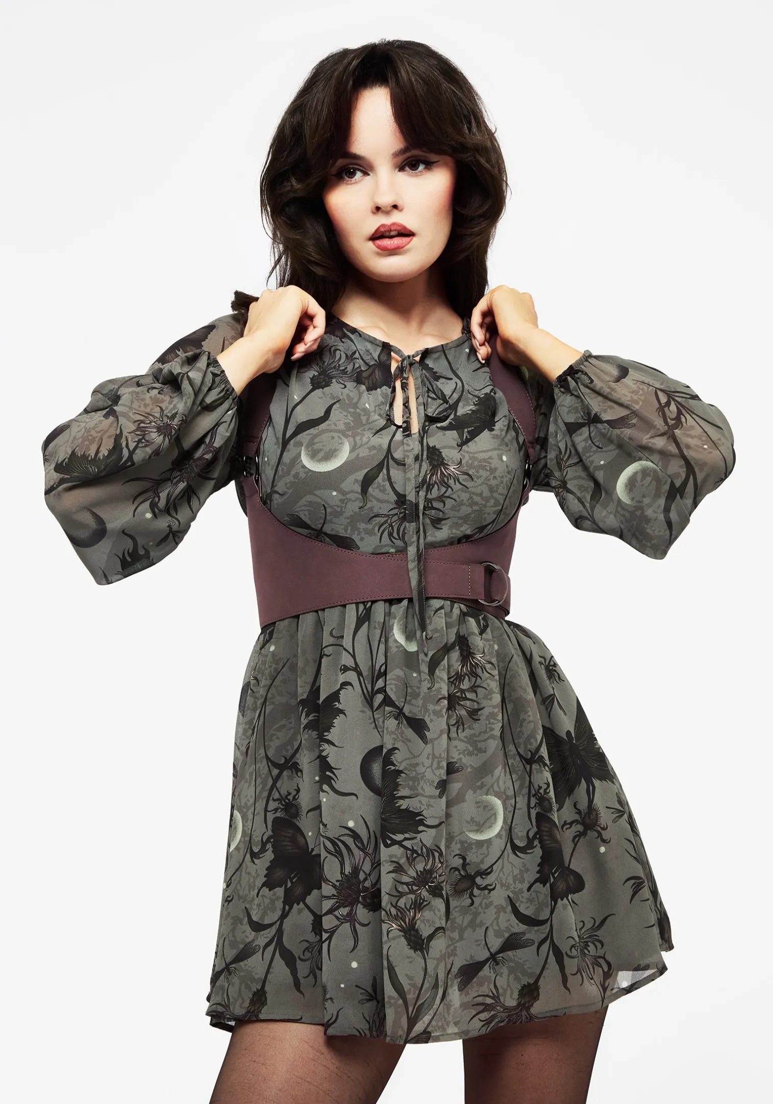 Gloriana Floral Print Chiffon Mini Dress