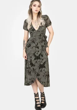 Gloriana Floral Print Chiffon Midaxi Wrap Dress