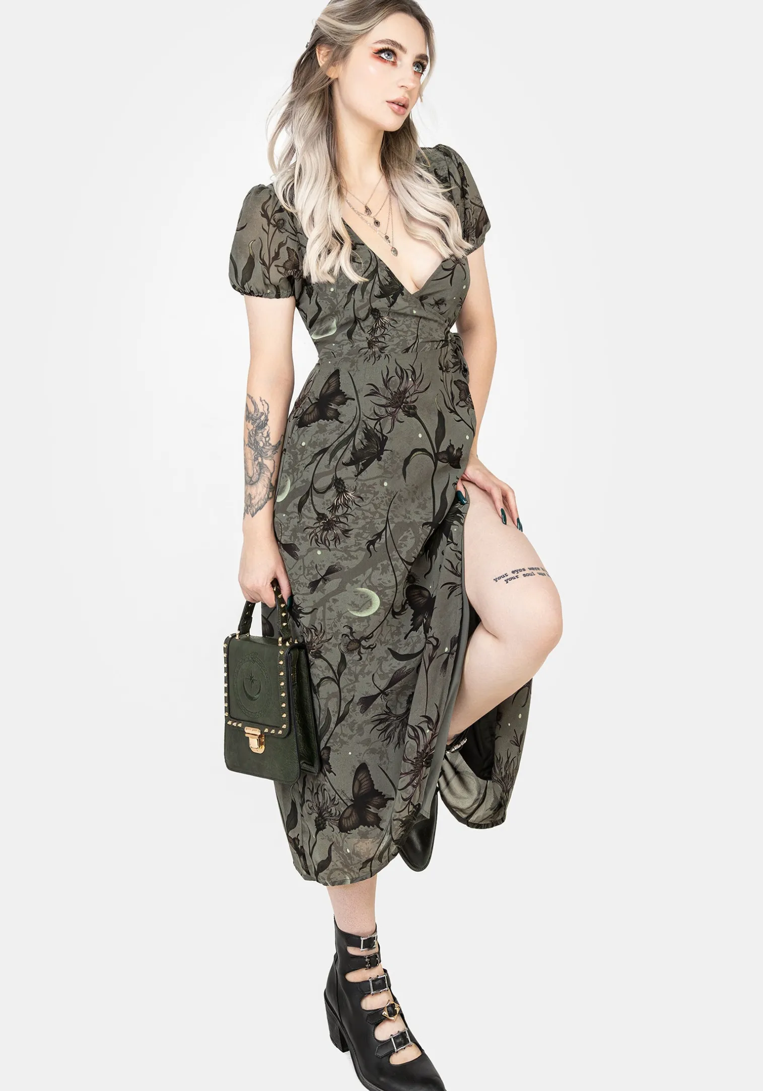 Gloriana Floral Print Chiffon Midaxi Wrap Dress