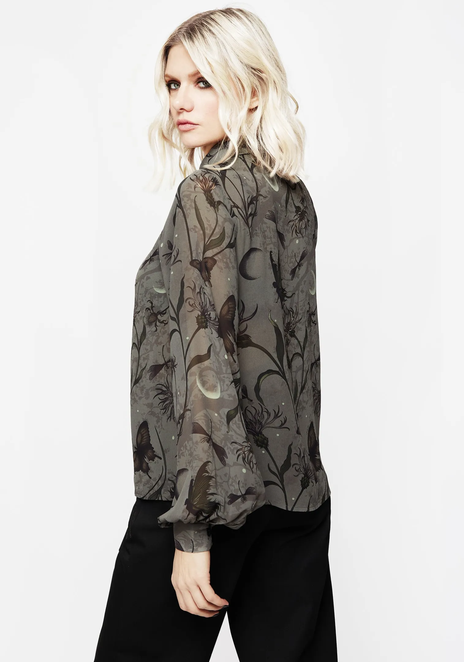 Gloriana Floral Print Chiffon Shirt