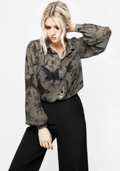 Gloriana Floral Print Chiffon Shirt