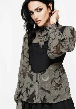 Gloriana Floral Print Chiffon Shirt
