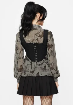 Gloriana Floral Print Chiffon Shirt