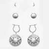 Goddess Triple Moon Moonstone Ear Stud Pack