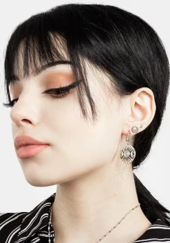 Goddess Triple Moon Moonstone Ear Stud Pack