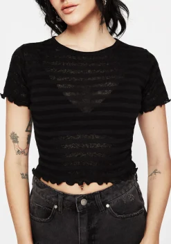 Gomez Lettuce Hem Jersey Crop Tee