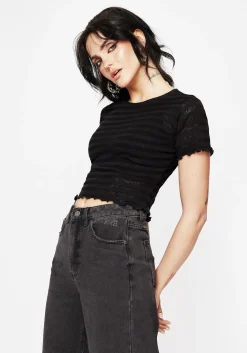 Gomez Lettuce Hem Jersey Crop Tee