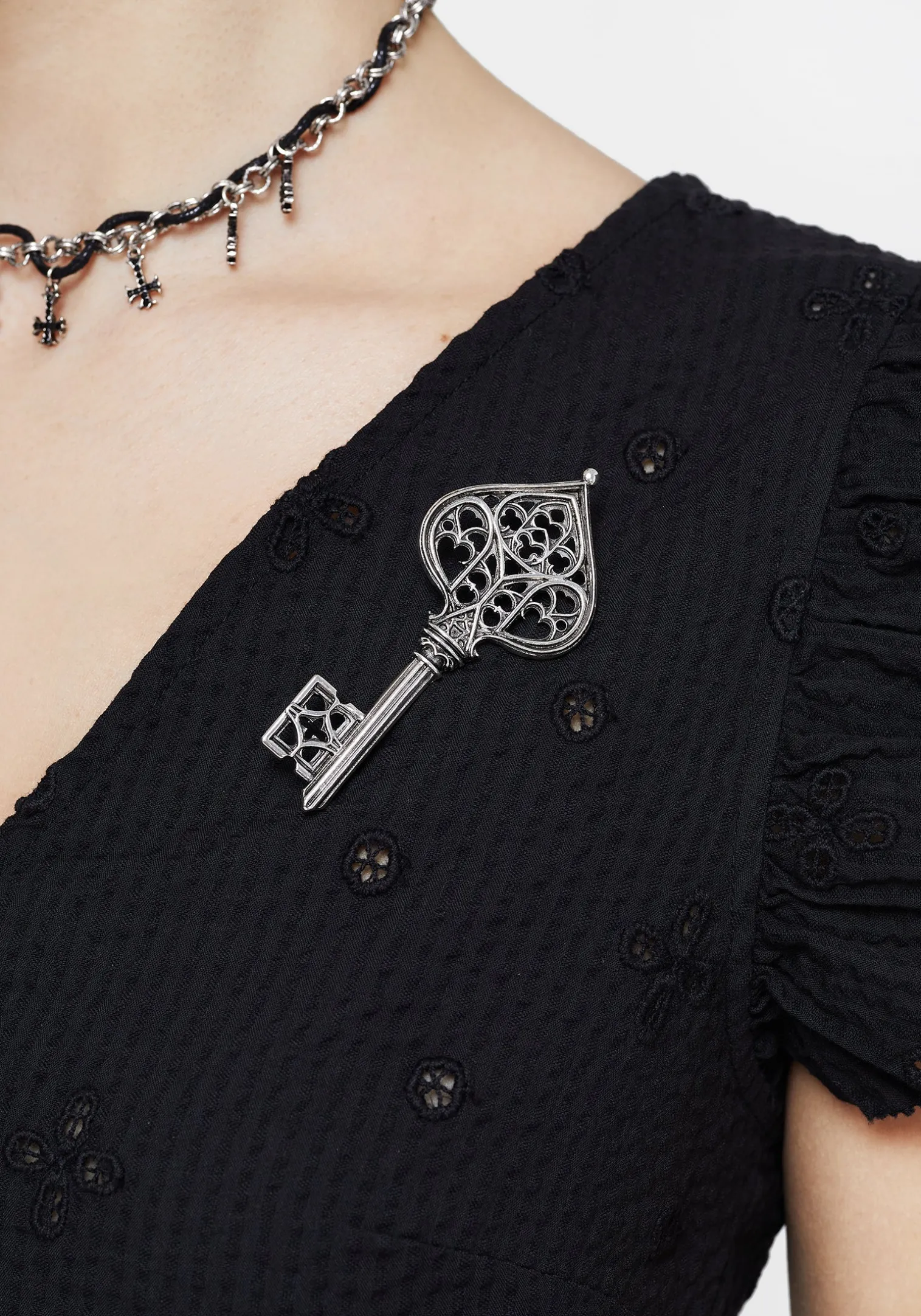 Gothic Cathedral Key Brooch