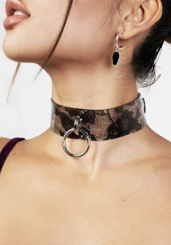 Gothita Pu Lace Choker
