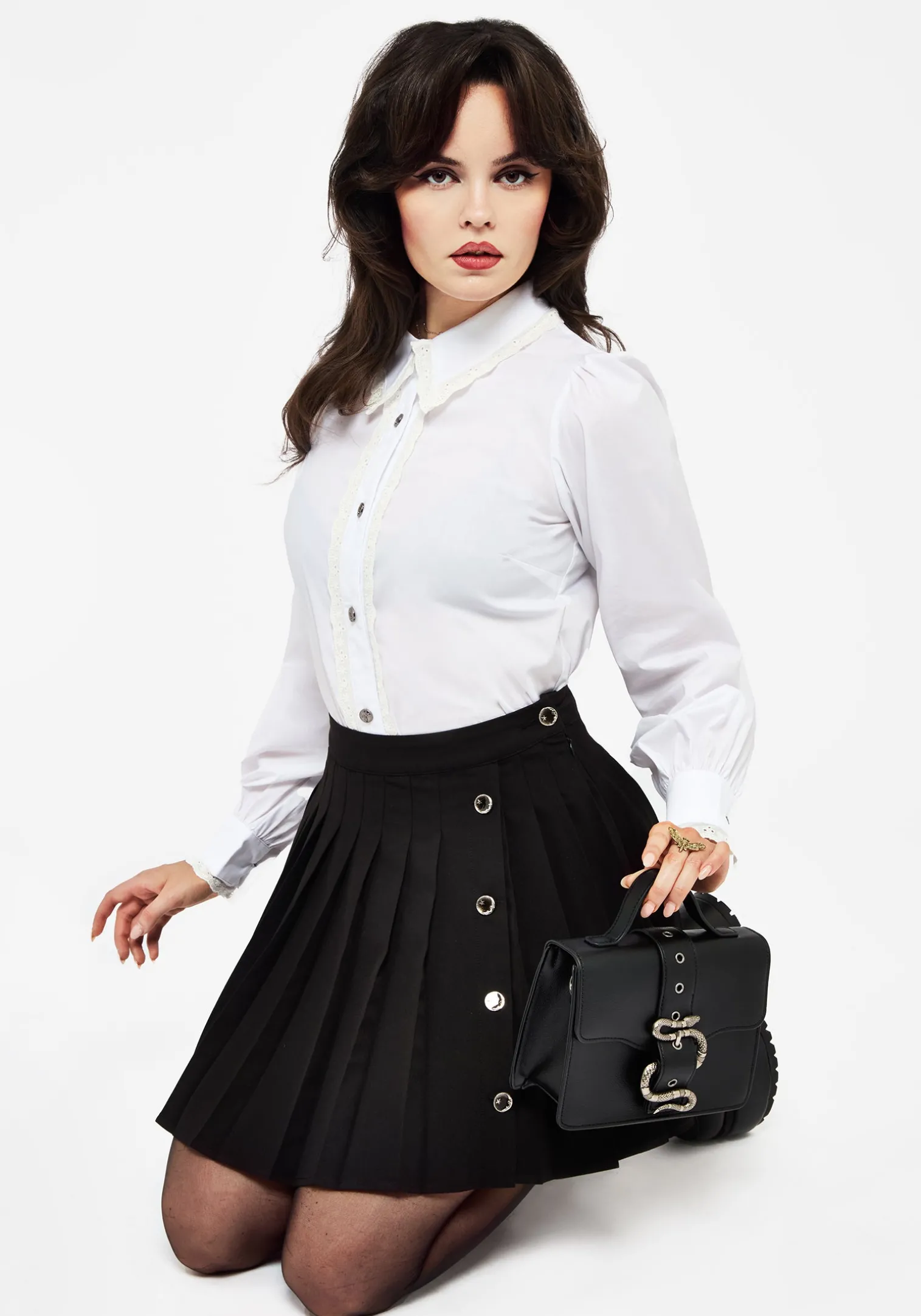 Grace Lace Trim Button Up Shirt
