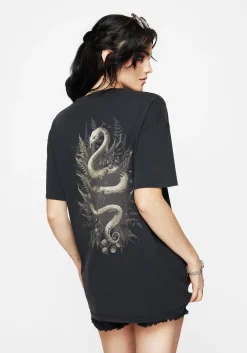 Gravity Cotton Snake Printed T-Shirt