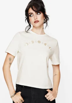 Griffinfly Cotton Embroidered Jersey Cropped T-Shirt
