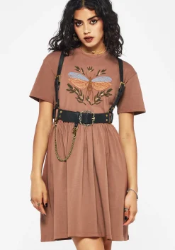 Griffinfly Cotton Embroidered Jersey Mini Skater Dress