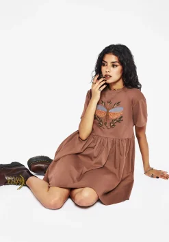 Griffinfly Cotton Embroidered Jersey Mini Skater Dress