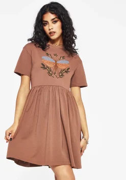 Griffinfly Cotton Embroidered Jersey Mini Skater Dress