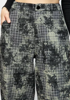 Grime Check Wide Leg Trousers
