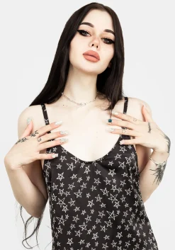Hallow Lace Trim Slip Dress