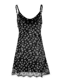 Hallow Lace Trim Slip Dress