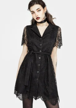 Harmonia Lace Mini Shirt Dress