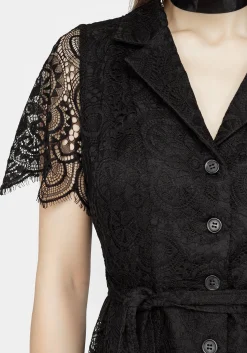 Harmonia Lace Mini Shirt Dress