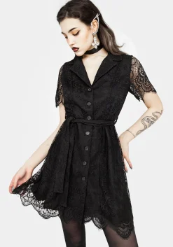 Harmonia Lace Mini Shirt Dress