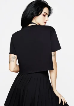 Hawkmoth Graphic Print Boxy Crop Tee