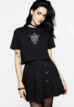 Hawkmoth Graphic Print Boxy Crop Tee