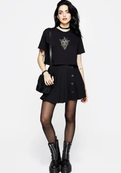 Hawkmoth Graphic Print Boxy Crop Tee
