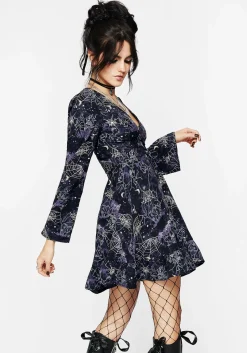 Hawthorn Flute Sleeve Lace Up Mini Dress