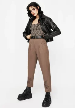 Hazel Embroidered Slim Tailored Trousers