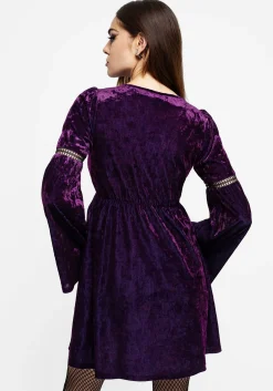 Heartache Crushed Velour Lace Mini Dress