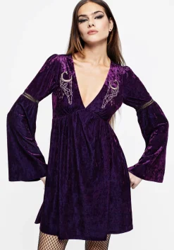 Heartache Crushed Velour Lace Mini Dress